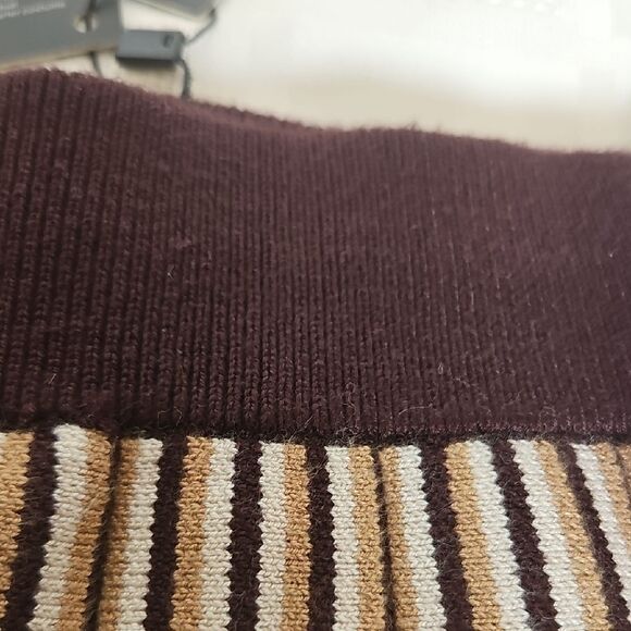 Tan and Brown Pleated Midi A-Line Skirt - Picture 12 of 16